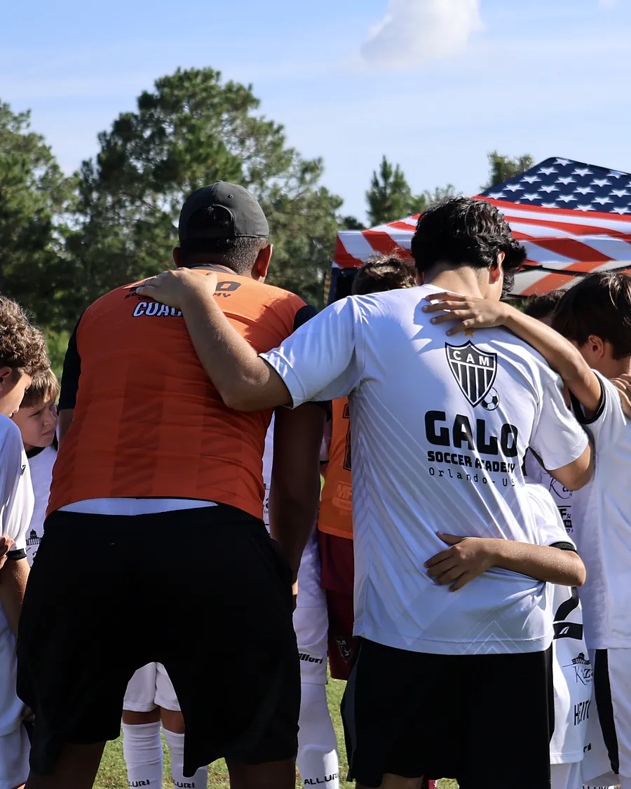 Team huddle with the coach