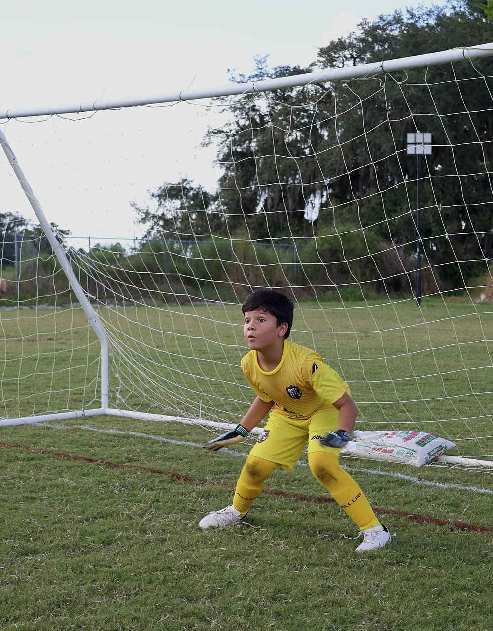 Galo goalkeeper ready in goal